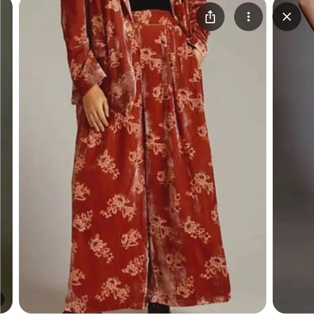 Anthropologie Rose-Mauve Floral Wide-Leg Jumpsuit - Picture 2 of 4